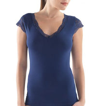 Load image into Gallery viewer, Blackspade Comfort Classics Lace V Neck Singlet - 1348