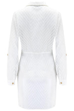 Load image into Gallery viewer, Pour Moi Chevron Stripe Button Through Beach Shirt - White