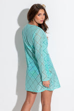 Load image into Gallery viewer, Pour Moi Crochet Lace Long Sleeve Beach Cover Up