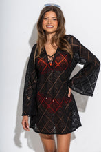 Load image into Gallery viewer, Pour Moi Crochet Lace Long Sleeve Beach Cover Up