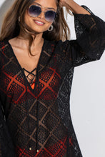 Load image into Gallery viewer, Pour Moi Crochet Lace Long Sleeve Beach Cover Up