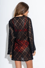 Load image into Gallery viewer, Pour Moi Crochet Lace Long Sleeve Beach Cover Up