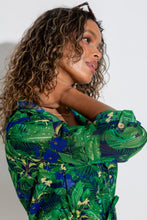 Load image into Gallery viewer, Pour Moi Chiffon Button Through Beach Shirt - Navy Fern