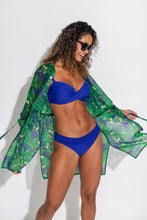 Load image into Gallery viewer, Pour Moi Chiffon Button Through Beach Shirt - Navy Fern