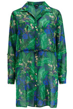 Load image into Gallery viewer, Pour Moi Chiffon Button Through Beach Shirt - Navy Fern