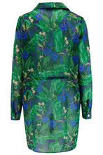 Load image into Gallery viewer, Pour Moi Chiffon Button Through Beach Shirt - Navy Fern