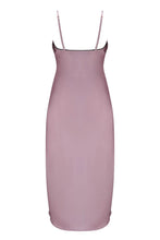 Load image into Gallery viewer, Pour Moi Dusk Satin and Lace Midi Chemise - Mauve/Black