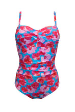 Load image into Gallery viewer, Pour Moi Santa Monica Strapless Tummy Control Swimsuit - Blue/Pink