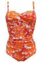 Load image into Gallery viewer, Pour Moi Santa Monica Strapless Tummy Control Swimsuit - Orange Tropical