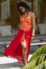 Load image into Gallery viewer, Pour Moi Santa Monica Strapless Tummy Control Swimsuit - Orange Tropical
