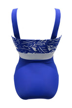 Load image into Gallery viewer, Pour Moi Palm Springs Colour Block Tummy Control Swimsuit - Ultramarine/White