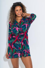 Load image into Gallery viewer, Pour Moi Chiffon Button Through Beach Shirt - Black Multi