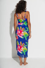 Load image into Gallery viewer, Pour Moi Fringe Trim Crinkle Multiway Sarong - Ultramarine/Pink