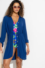 Load image into Gallery viewer, Pour Moi Free Spirit Twist Front Tummy Control Swimsuit - Ultramarine/Pink