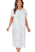Load image into Gallery viewer, Marlon Palm Print 45" Easy Care Jersey Short Sleeve Nightdress
