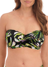 Load image into Gallery viewer, Fantasie Palm Valley Bandeau Bikini Top - Black