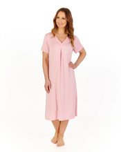 Load image into Gallery viewer, Gaspé Supersoft Satin Edge 42" Short Sleeve Nightdress - GL1701