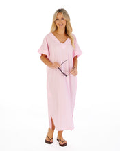 Load image into Gallery viewer, Slenderella Textured Stripe Beachwear Woven Kaftan - HC05205