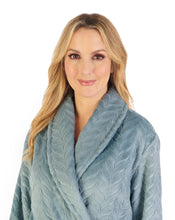 Load image into Gallery viewer, Slenderella Embossed Pattern Fleece 46" Shawl Collar Wrap - HC06318