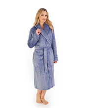 Load image into Gallery viewer, Slenderella Embossed Pattern Fleece 46" Shawl Collar Wrap - HC06318
