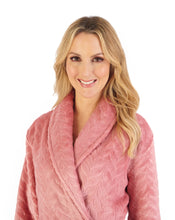 Load image into Gallery viewer, Slenderella Embossed Pattern Fleece 46" Shawl Collar Wrap - HC06318