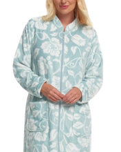 Load image into Gallery viewer, Luxury Elegance Printed Fleece Zip Up Dressing Gown