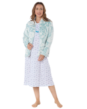 Load image into Gallery viewer, Luxury Elegance Printed Fleece Zip Up Bedjacket