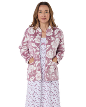 Load image into Gallery viewer, Luxury Elegance Printed Fleece Zip Up Bedjacket