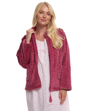 Load image into Gallery viewer, Luxury Heart Embossed Fleece Zip Up Bedjacket