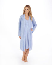 Load image into Gallery viewer, Slenderella 40" Textured Stripe Woven Nightdress - ND05200