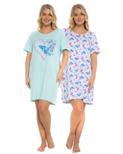 Load image into Gallery viewer, 100% COTTON Heart Nightshirts - 2 Pack