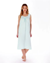 Load image into Gallery viewer, Slenderella 44" Embroidered Yoke No Sleeve Polycotton Nightdress - ND55200