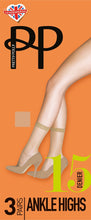 Load image into Gallery viewer, Pretty Polly EVERYDAY 15 DENIER SMOOTH KNIT ANKLE HIGHS 3 PAIR PACK - PNGEK6