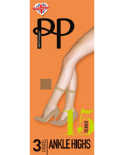 Load image into Gallery viewer, Pretty Polly EVERYDAY 15 DENIER SMOOTH KNIT ANKLE HIGHS 3 PAIR PACK - PNGEK6