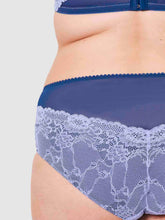 Load image into Gallery viewer, Oola Lingerie Tonal Lace High Waist Brief - Navy / Lilac