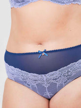 Load image into Gallery viewer, Oola Lingerie Tonal Lace High Waist Brief - Navy / Lilac
