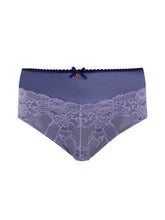Load image into Gallery viewer, Oola Lingerie Tonal Lace High Waist Brief - Navy / Lilac
