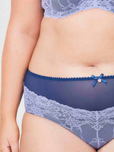 Load image into Gallery viewer, Oola Lingerie Tonal Lace High Waist Brief - Navy / Lilac