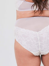 Load image into Gallery viewer, Oola Lingerie Tonal Lace High Waist Brief - Ivory / Nude