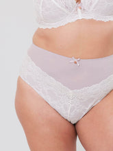 Load image into Gallery viewer, Oola Lingerie Tonal Lace High Waist Brief - Ivory / Nude