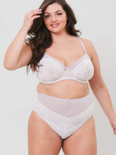 Load image into Gallery viewer, Oola Lingerie Tonal Lace High Waist Brief - Ivory / Nude