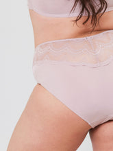 Load image into Gallery viewer, Oola Lingerie Fan Lace High Waist Brief - Nude