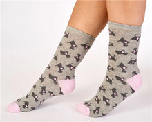 Load image into Gallery viewer, Slenderella Scottie Dog And Heart Leisure Socks - LS175 - 2 Pair Pack