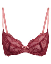Load image into Gallery viewer, Gossard Superboost Lace Non-Padded Plunge Bra - Cranberry/Raspberry Sorbet
