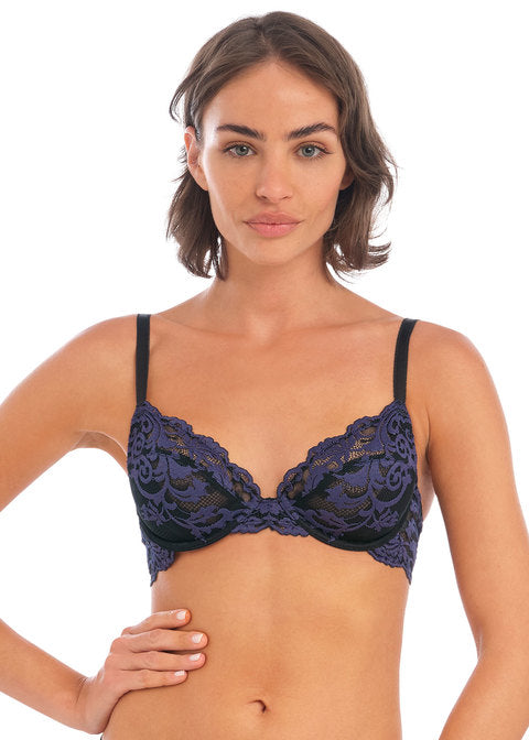 Wacoal Women's Instant Icon Underwire Bra, Black/Eclipse, 32B at   Women's Clothing store