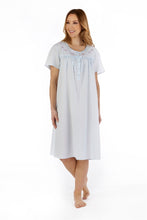 Load image into Gallery viewer, Slenderella Embroidered Yoke 42" Short Sleeve Polycotton Nightdress - ND55201