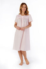 Load image into Gallery viewer, Slenderella Embroidered Yoke 42" Short Sleeve Polycotton Nightdress - ND55201