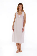 Load image into Gallery viewer, Slenderella 44" Embroidered Yoke No Sleeve Polycotton Nightdress - ND55200