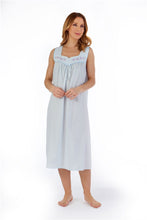 Load image into Gallery viewer, Slenderella 44" Embroidered Yoke No Sleeve Polycotton Nightdress - ND55200