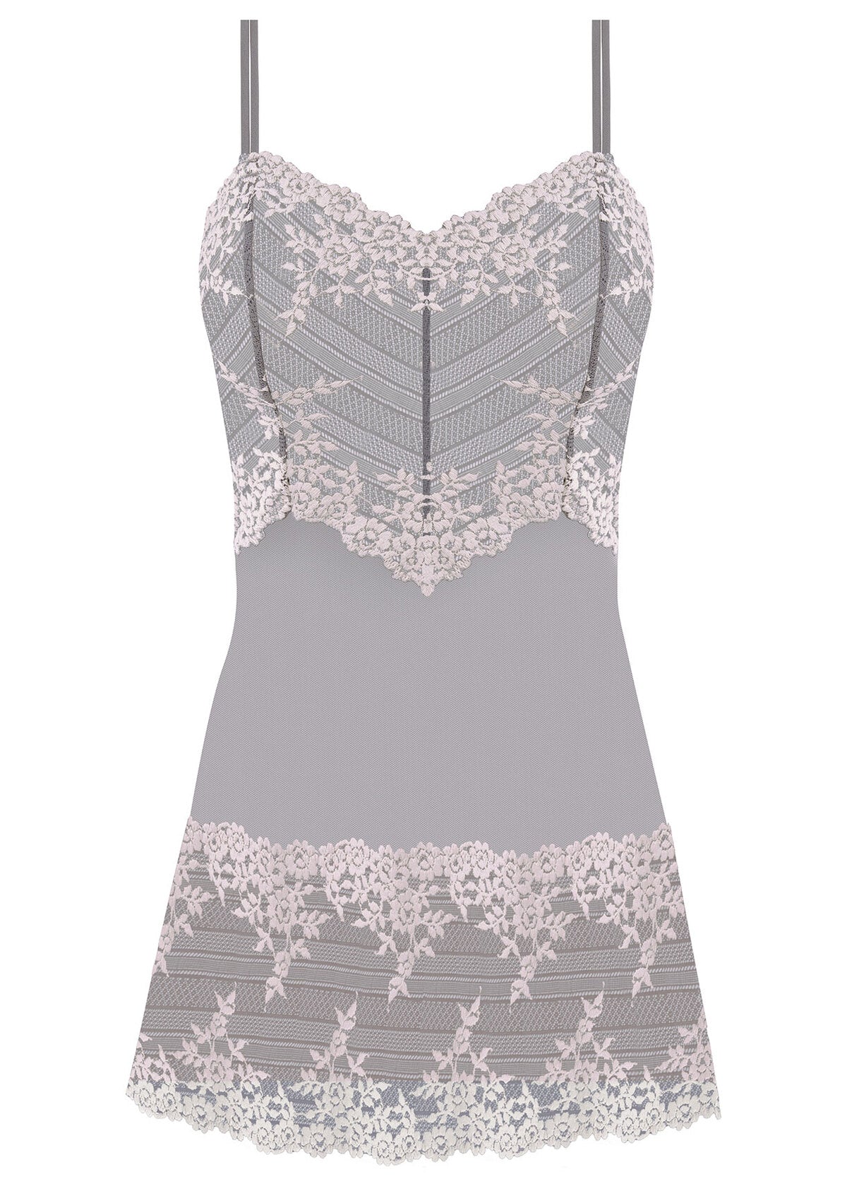 Wacoal Embrace Lace Chemise - Smoke / Crystal Pink